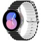 Mobigear Ocean Siliconen Smartwatch Bandje Gespsluiting - Universeel 22 mm connector - Zwart / Wit