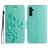 Mobigear Flowers Samsung Galaxy A36 Hoesje Bookcase Portemonnee - Groen