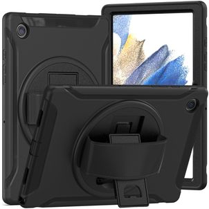 Mobigear SureGrip Samsung Galaxy Tab A8 10.5 (2021) Hoes Hard kunststof / Siliconen Backcover + Standaard - Zwart