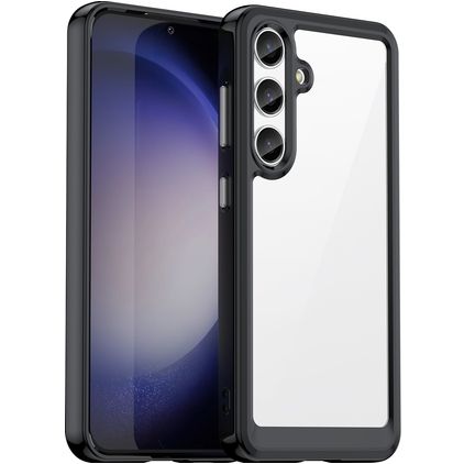 Mobigear Crystal Samsung Galaxy S24 Hoesje Hardcase Backcover - Transparant / Zwart