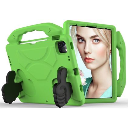 Mobigear Thumbs Up iPad Air 4 (2020) Kinder Tablethoes met Handvat - Groen