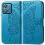 Mobigear Butterfly Motorola Edge 40 Neo Hoesje Bookcase Portemonnee - Blauw