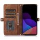 Mobigear Zipper iPhone 14 Hoesje Bookcase Portemonnee - Bruin