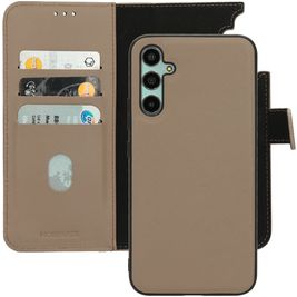 Mobiparts Samsung Galaxy A34 Hoesje Echt Leer Uitneembare 2in1 Bookcase Portemonnee - Taupe