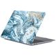 Mobigear Marble MacBook Air 13 Inch (2018-2020) Hoes Hardshell Laptopcover MacBook Case - Wit / Blauw - Model A1932 / A2179 / A2337