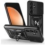 Mobigear Armor Ring Cam Slide Samsung Galaxy S25 FE Hoesje Hardcase Backcover Shockproof met Ringhouder en Camera Slider - Zwart