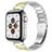 Mobigear Lissabon Stalen Apple Watch Bandje Vouwsluiting - 49/46/45/44 mm - Goud / Zilver
