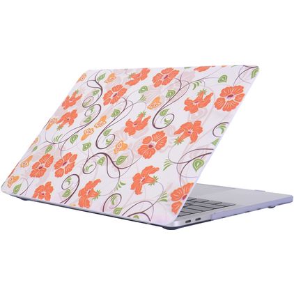 Mobigear Flowers MacBook Pro 15 Inch (2016-2019) Hoes Hardshell Laptopcover MacBook Case - Model 21 - Model A1707 / A1990
