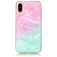 Mobigear Marble iPhone XS Hoesje Flexibel TPU Backcover - Roze / Turquoise