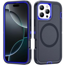 Mobigear Rugged Mag iPhone 16 Pro Max MagSafe Hoesje Hardcase Backcover Shockproof - Marineblauw