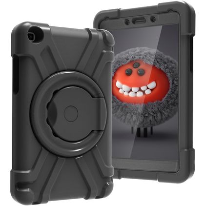 Mobigear RingGuard Samsung Galaxy Tab A 8.0 (2019) Kinder Tablethoes met Handvat - Zwart