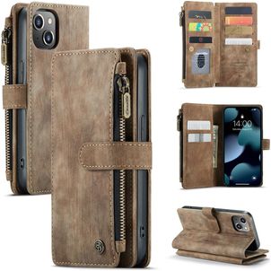 Caseme C30 iPhone 13 Hoesje Bookcase Portemonnee - Bruin