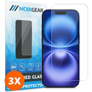 Mobigear iPhone 16 Plus Glazen Screenprotector - Case Friendly (3-Pack)