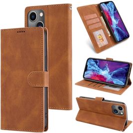 Mobigear Wallet iPhone 14 Hoesje Bookcase Portemonnee - Bruin