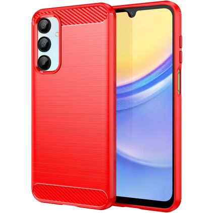 Mobigear Brushed Slim Samsung Galaxy A16 Hoesje Flexibel TPU Backcover - Rood