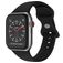 Mobigear Sport Dual Siliconen Apple Watch Bandje Druksluiting - 49/46/45/44 mm - Zwart