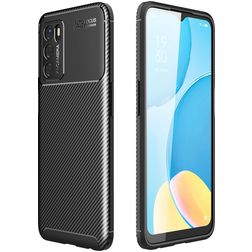Mobigear Racing OPPO A16s Hoesje Flexibel TPU Backcover - Zwart