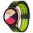 Mobigear Sport Plus Mag Siliconen Smartwatch Bandje Magneetsluiting - Universeel 22 mm connector - Zwart / Groen