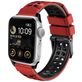 Mobigear Aero Armor Siliconen Apple Watch Bandje Gespsluiting - 49/46/45/44 mm - Rood / Zwart