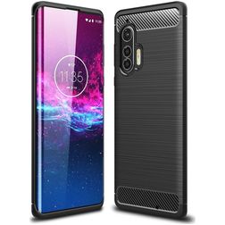 Mobigear Brushed Slim Motorola Edge Plus Hoesje Flexibel TPU Backcover - Zwart