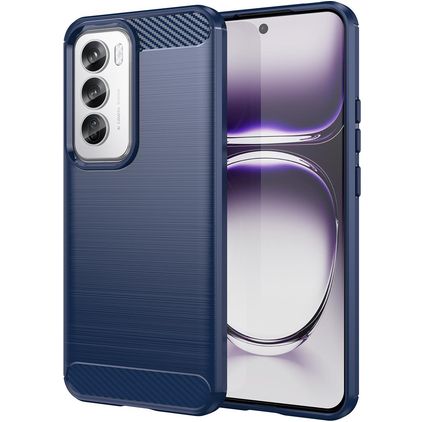 Mobigear Brushed Slim OPPO Reno 12 Pro Hoesje Flexibel TPU Backcover - Blauw