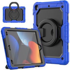 Mobigear RingGuard iPad 9 (2021) Hoes Hard Kunststof,Siliconen Backcover + Standaard - Blauw