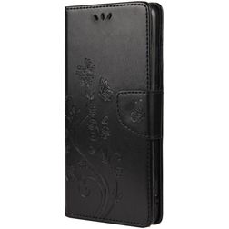 Mobigear Flowers Samsung Galaxy A33 Hoesje Bookcase Portemonnee - Zwart