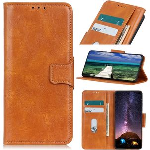 Mobigear Classy Samsung Galaxy S22 Hoesje Bookcase Portemonnee - Cognac