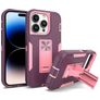 Mobigear Heavy Armor Stand iPhone 14 Pro Hoesje Hardcase Backcover Shockproof met Standaard - Paars
