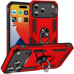 Mobigear Armor Ring iPhone 17 Pro Max Hoesje Hardcase Backcover Shockproof met Ringhouder - Rood
