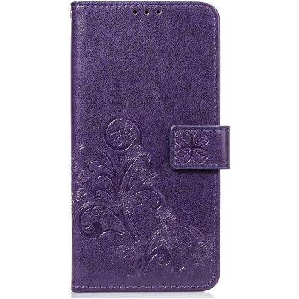 Mobigear Clover OnePlus 6T Hoesje Bookcase Portemonnee - Paars