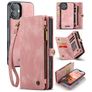 Caseme 008 iPhone 16 Hoesje Uitneembare 2in1 Bookcase Portemonnee - Roze