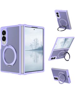 Mobigear 360 Rotating Ring Samsung Galaxy Z Fold 8 Ultra MagSafe Hoesje Hardcase Backcover met Ringhouder - Paars