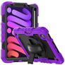 Mobigear SureGrip Xtreme iPad Mini 6 (2021) Hoes Hard Kunststof,Siliconen Backcover + Stylus Houder + Schouderband + Standaard - Paars