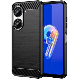 Mobigear Brushed Slim ASUS Zenfone 10 Hoesje Flexibel TPU Backcover - Zwart