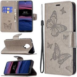 Mobigear Butterfly Nokia G20 Hoesje Bookcase Portemonnee - Grijs