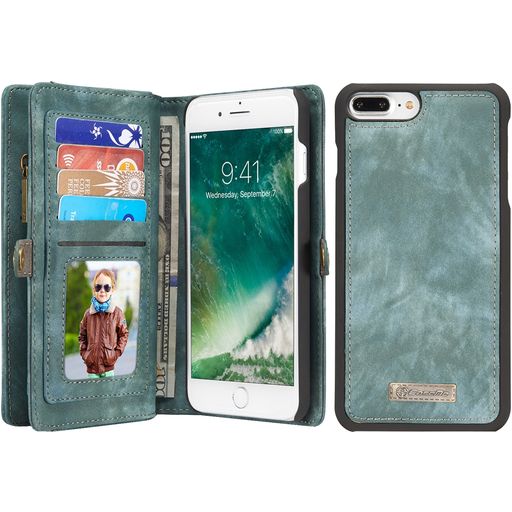 Caseme 008 iPhone 8 Plus Hoesje Uitneembare 2in1 Bookcase Portemonnee - Groen