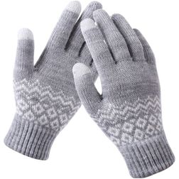 Mobigear Stretch Stof Touchscreen Handschoenen - One-Size - Grijs