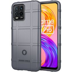 Mobigear Rugged Shield Realme 8 Pro Hoesje Flexibel TPU Backcover Shockproof - Grijs