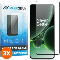 Mobigear Premium OnePlus Nord 3 Glazen Screenprotector - Case Friendly - Zwart (3-Pack)