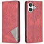 Mobigear Rhombus Slim iPhone 17 Hoesje Bookcase - Rood