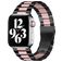 Mobigear Antwerp Stalen Apple Watch Bandje Vouwsluiting - 42/41/40/38 mm - Zwart / Roze