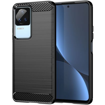 Mobigear Brushed Slim POCO F4 Hoesje Flexibel TPU Backcover - Zwart