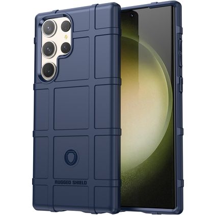 Mobigear Rugged Shield Samsung Galaxy S24 Ultra Hoesje Flexibel TPU Backcover Shockproof - Blauw