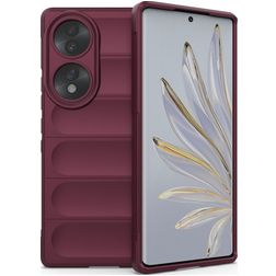 Mobigear Bumpy HONOR 70 Hoesje Flexibel TPU Backcover - Bordeaux Rood