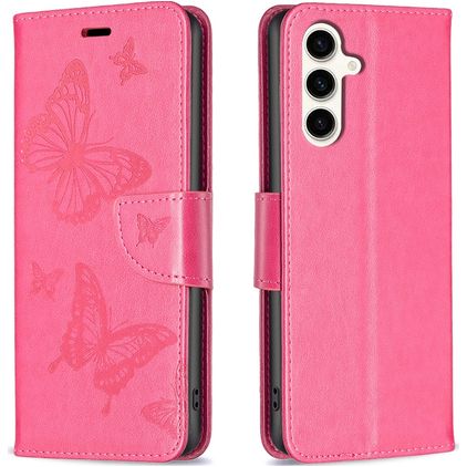 Mobigear Butterfly Samsung Galaxy S23 FE Hoesje Bookcase Portemonnee - Magenta