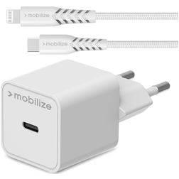 Mobilize Single USB-C Oplader Apple Lightning 1 m Power Delivery 20W - Wit