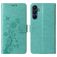 Mobigear Flowers Samsung Galaxy A17 Hoesje Bookcase Portemonnee - Groen