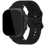 Mobilize Buckle Siliconen Apple Watch Bandje Gespsluiting - 49/46/45/44 mm - Zwart
