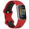 Mobigear Sport Dual Siliconen Fitbit Charge 5 Bandje Druksluiting - Zwart / Rood